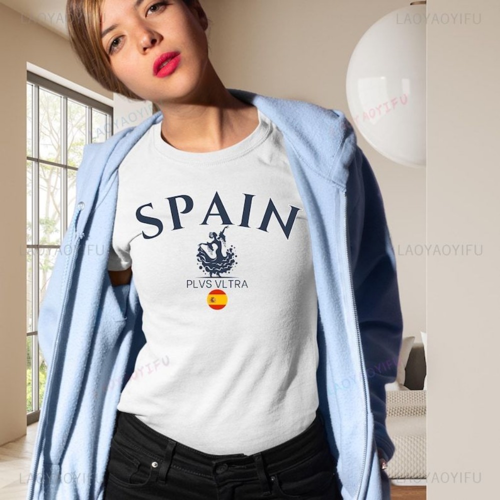 Street Fashion In Spain - T-Shirt mit spanischer Flagge für Damen,