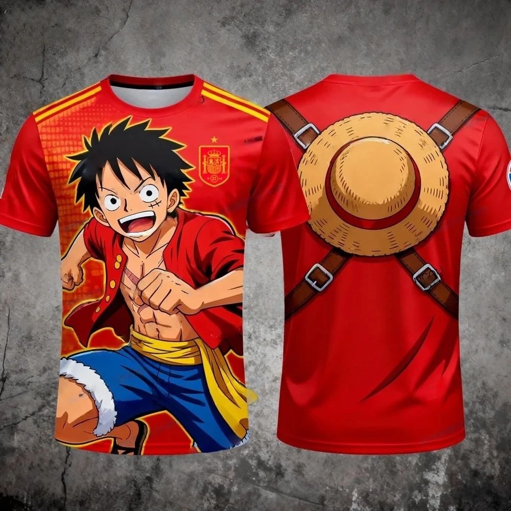 Street Fashion In Spain - One Piece Unisex Spanien Luffy Fußballtrikot,