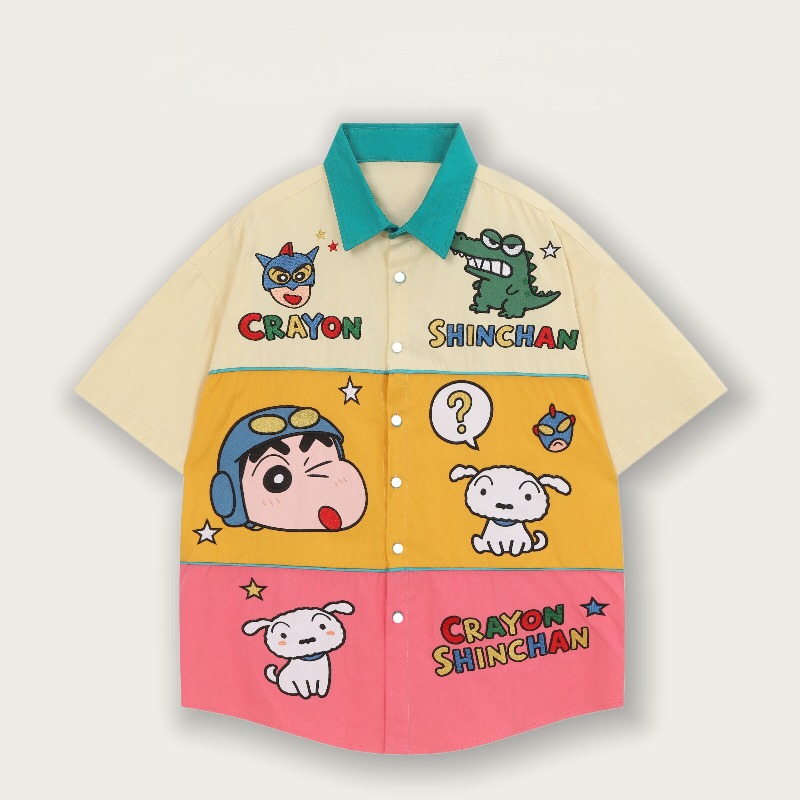 Street Fashion Couple - Niedliches Crayon Shin Chan Freizeit-Shirt im