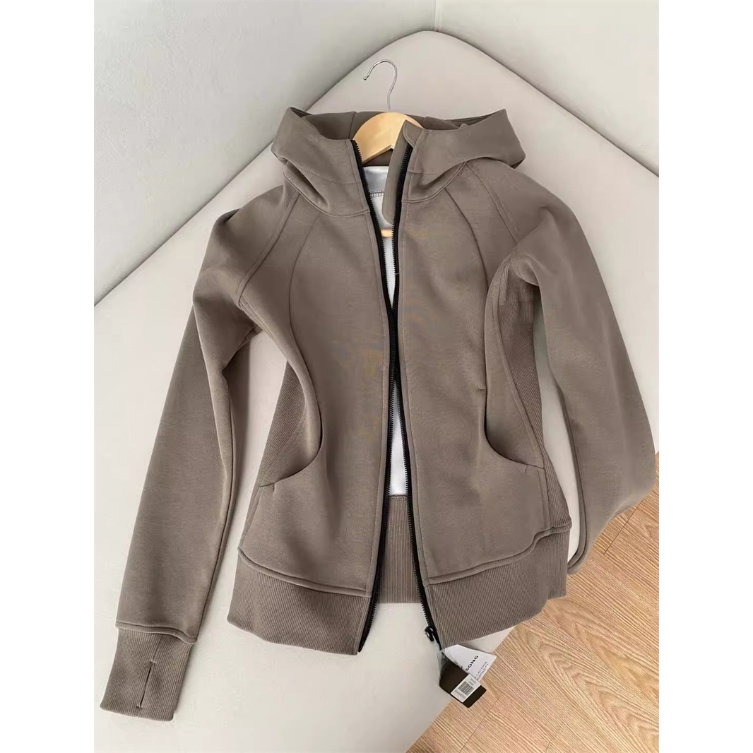 Fashion Street Yoga - Damen Figurbetonte Kapuzenjacke Yoga-Oberteil Street-Style Pendler-Mode