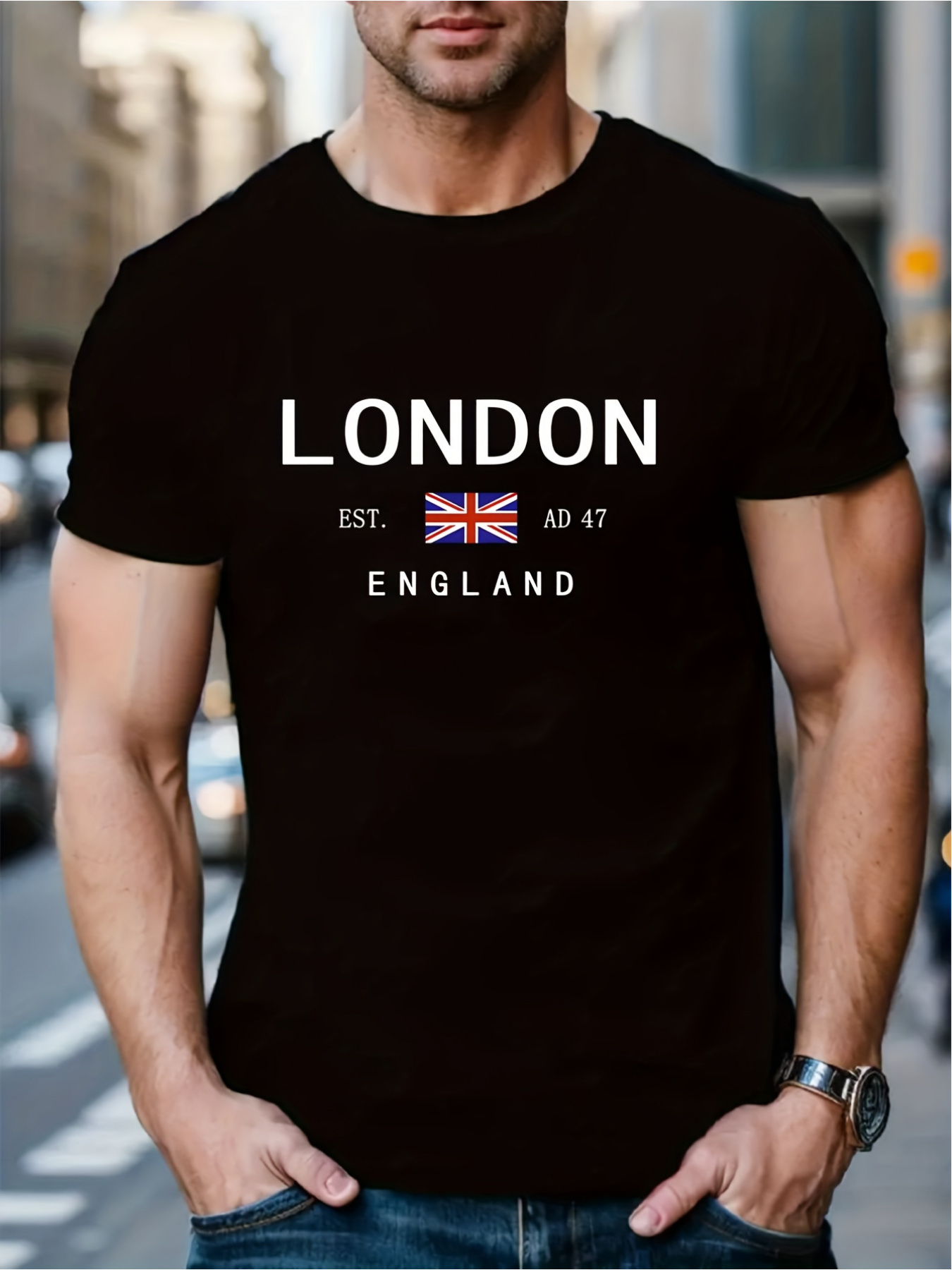 Street Fashion In London - London ENGLAND Print Herren Damen T-Shirt