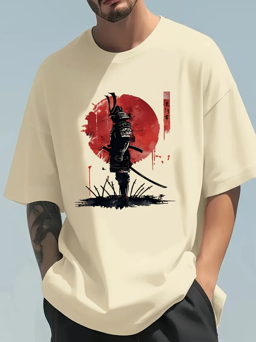 Street Fashion In Japanese - Modisches, lässiges, lockeres japanisches Samurai-Muster, 3D-Druck,
