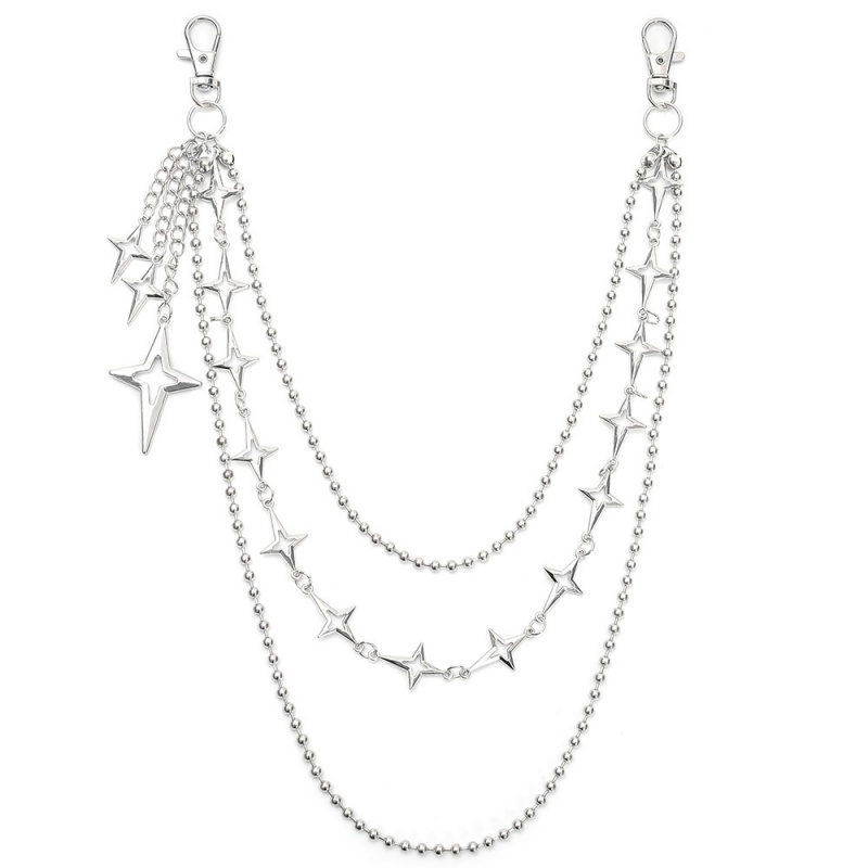 Street Fashion Jewelry - Damen Punk Hip-Hop Mehrschichtige Stern-Anhänger Taillenkette