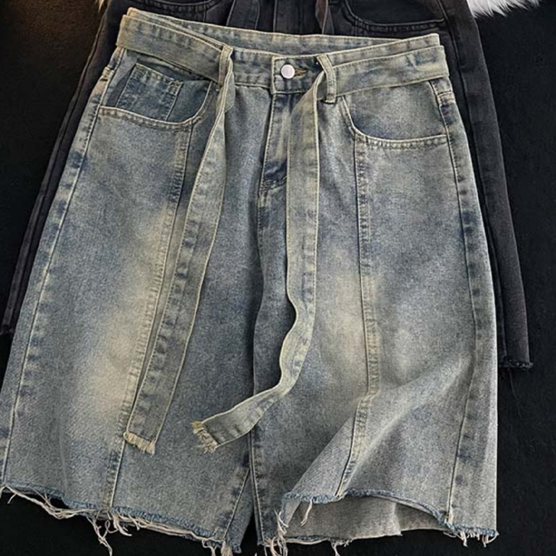 Sommer dünne Fransen Denim Sho – Street Fashion In Japanese Bewertung und Preis
