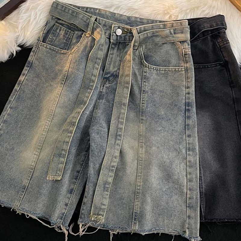 Sommer dünne Fransen Denim Sho – Street Fashion In Japanese Bewertung und Preis