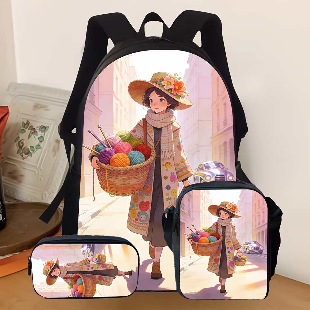 3-teiliges 2D-Flachrucksack-Se – Street Fashion China Beautiful Girls Bewertung und Preis