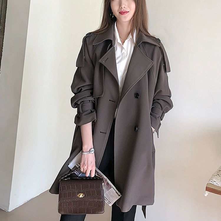 Brauner Trenchcoat für Damen,  – Street Fashion China Beautiful Girls Bewertung und Preis
