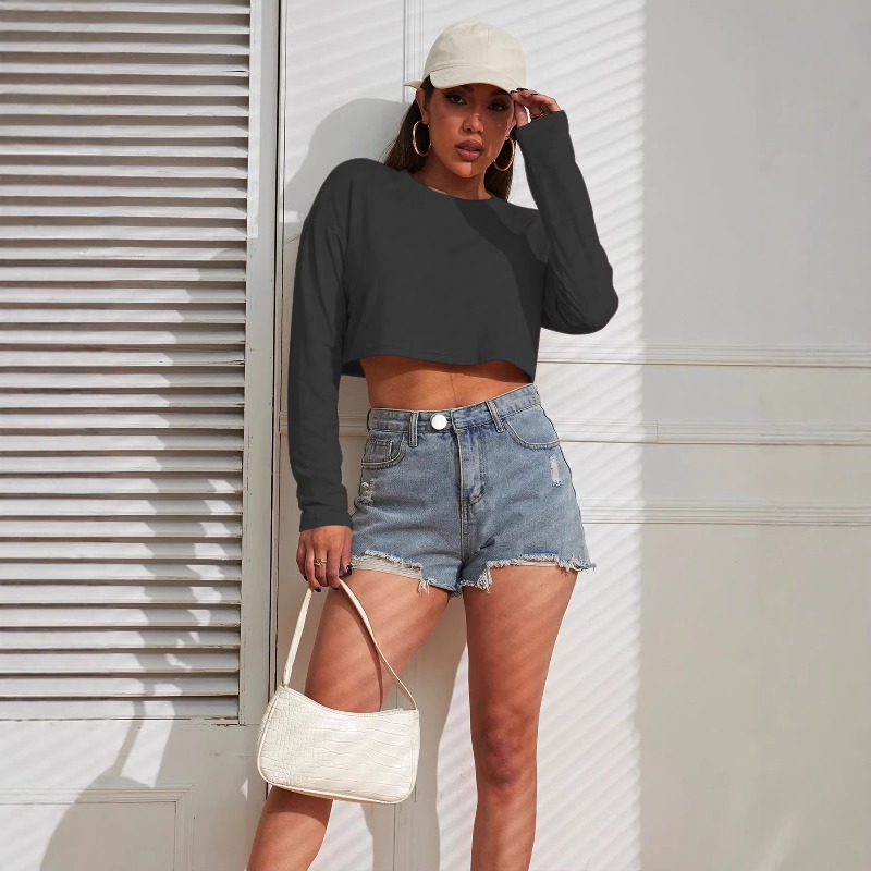 Damen Crop Top T-Shirts Einfar – Fashion Street Yoga Bewertung und Preis