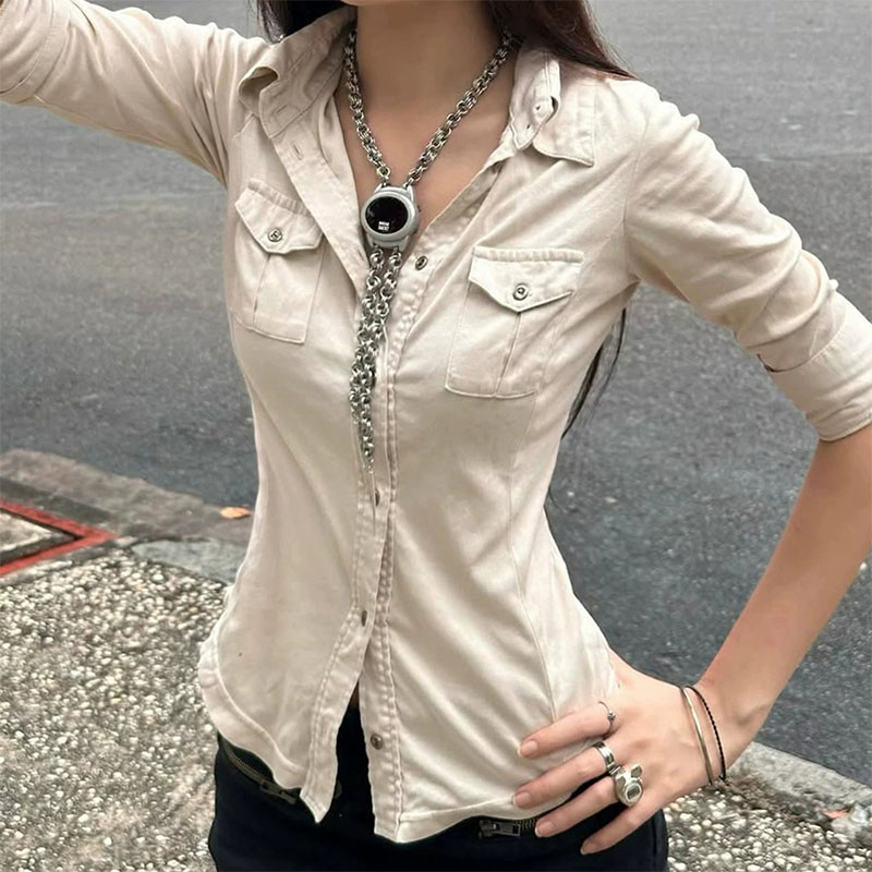 Halbarm-Knopfhemden für Damen, – Street Fashion In Japanese Bewertung und Preis