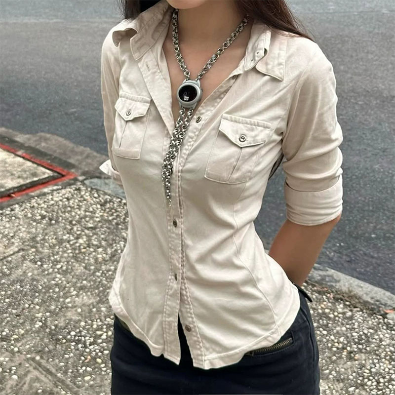 Halbarm-Knopfhemden für Damen, – Street Fashion In Japanese Bewertung und Preis
