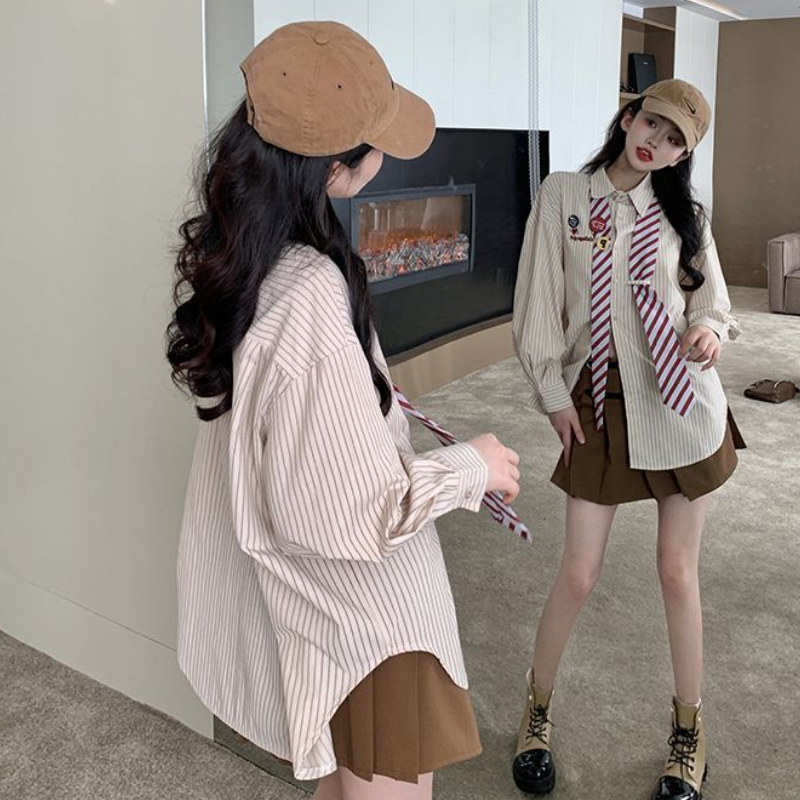 Gestreiften Shirts Frauen Bagg – Street Fashion In Japanese Bewertung und Preis