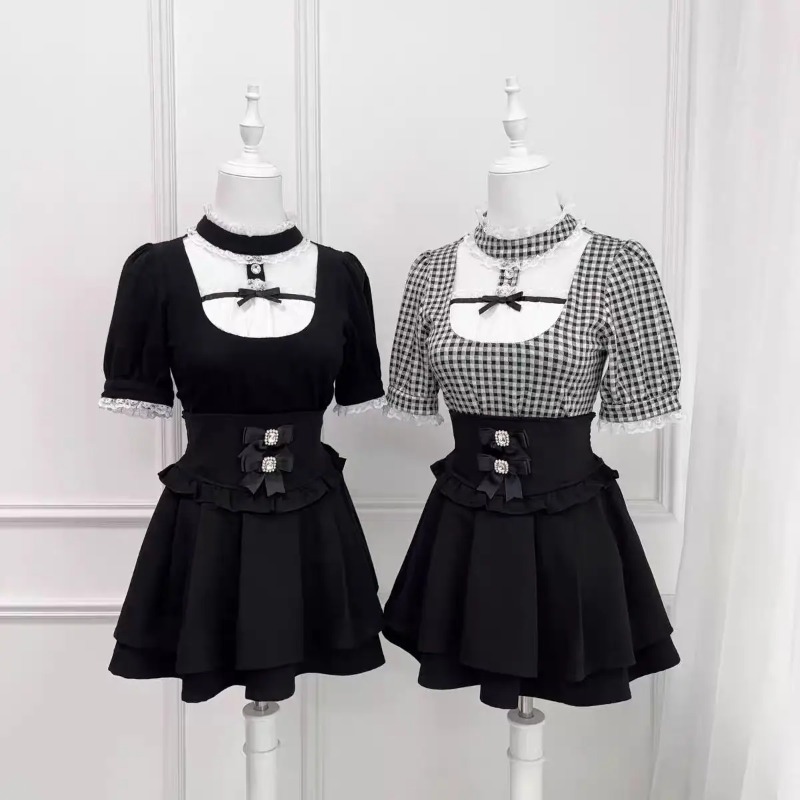 Gothic Sweet Ruffle Lace Plaid – Street Fashion In Japanese Bewertung und Preis