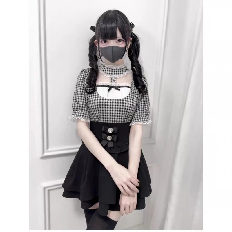 Gothic Sweet Ruffle Lace Plaid – Street Fashion In Japanese Bewertung und Preis